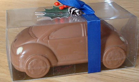 What could be better than a New Beetle and chocolate except a  chocolate shaped like a New Beetle?!  Purchased from England in 2002.