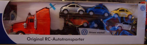 The ultimate, a tractor-trailer unit loaded with New Beetles!  Measures over 2 feet long.